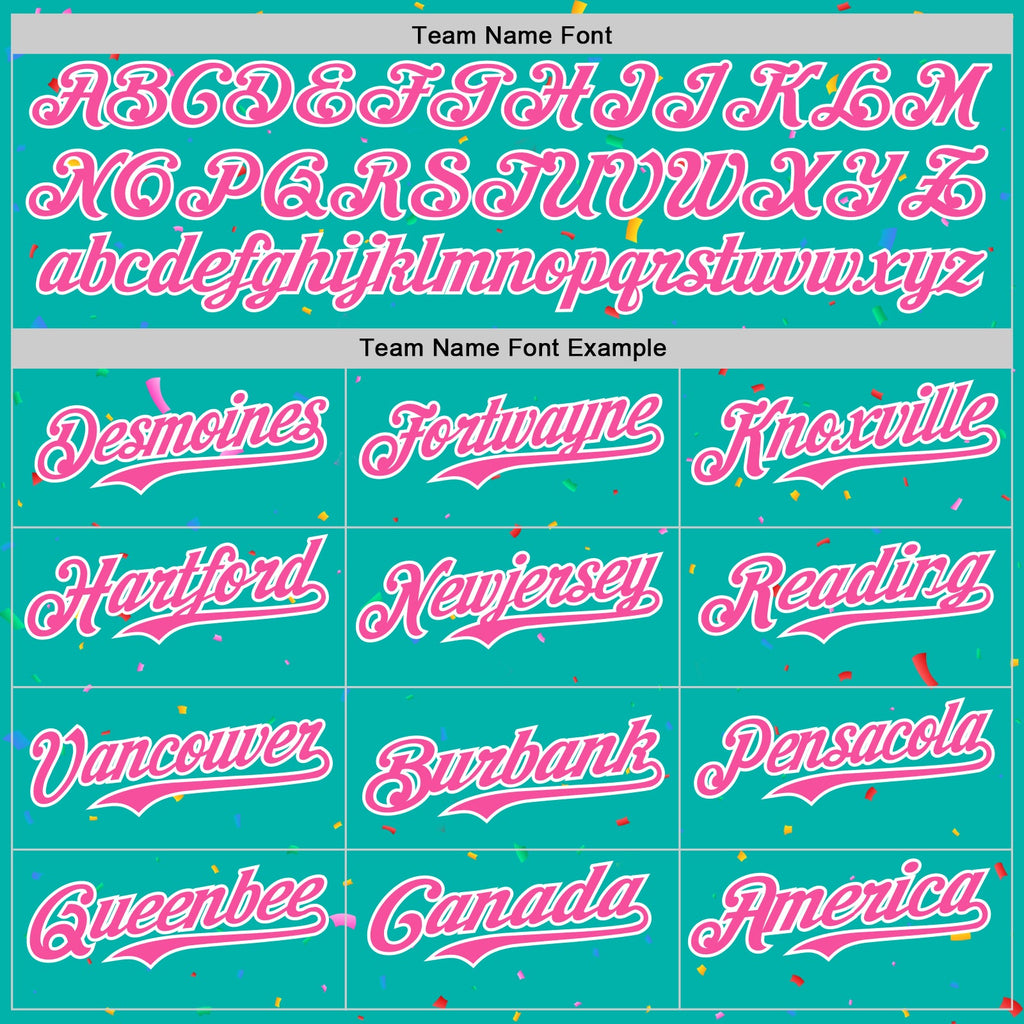 Custom Aqua Black-White 3D Pattern Design Confetti Colorful Speckle Authentic Baseball Jersey