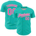 Custom Aqua Black-White 3D Pattern Design Confetti Colorful Speckle Authentic Baseball Jersey