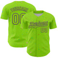 Custom Neon Green Purple 3D Pattern Design Confetti Colorful Speckle Authentic Baseball Jersey