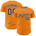 Custom Bay Orange Black-White 3D Pattern Design Confetti Colorful Speckle Authentic Baseball Jersey
