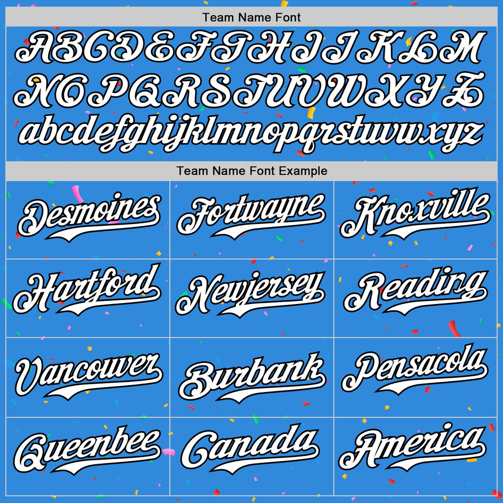 Custom Electric Blue White-Black 3D Pattern Design Confetti Colorful Speckle Authentic Baseball Jersey