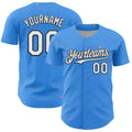 Custom Electric Blue White-Black 3D Pattern Design Confetti Colorful Speckle Authentic Baseball Jersey