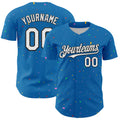 Custom Blue White-Black 3D Pattern Design Confetti Colorful Speckle Authentic Baseball Jersey