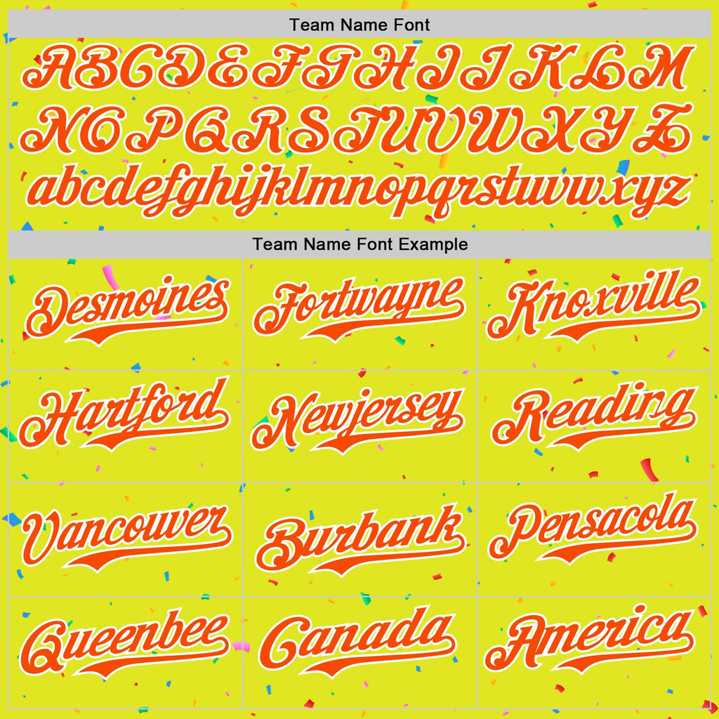 Custom Neon Yellow White-Black 3D Pattern Design Confetti Colorful Speckle Authentic Baseball Jersey