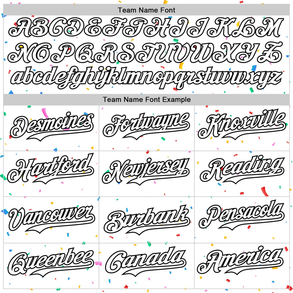 Custom White Black 3D Pattern Design Confetti Colorful Speckle Authentic Baseball Jersey