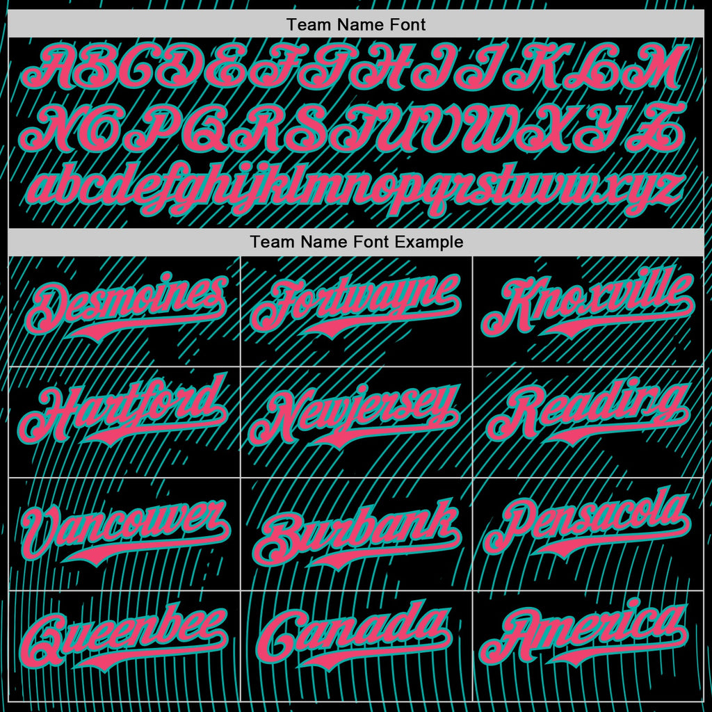 Custom Black Neon Pink-Aqua Curve Lines Authentic Baseball Jersey