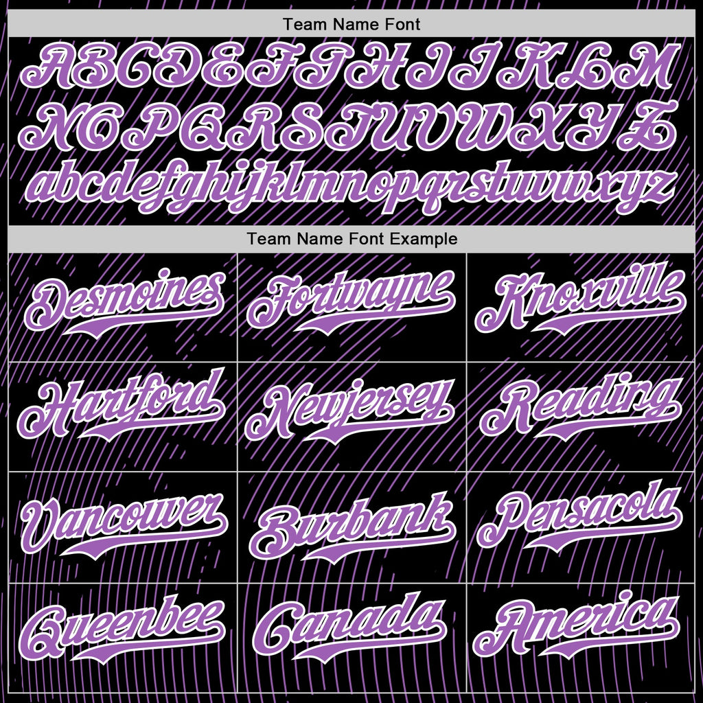 Custom Black Medium Purple-White Curve Lines Authentic Baseball Jersey