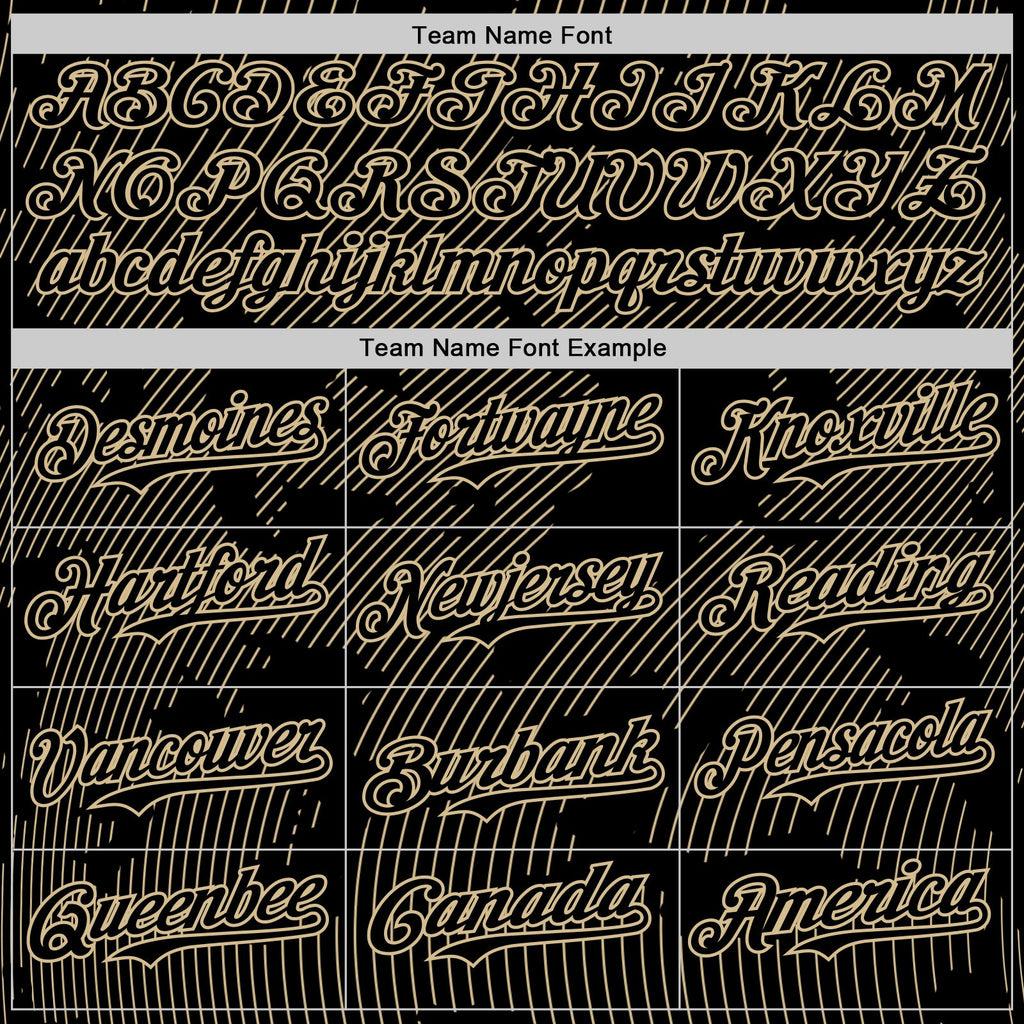 Custom Black Vegas Gold Curve Lines Authentic Baseball Jersey
