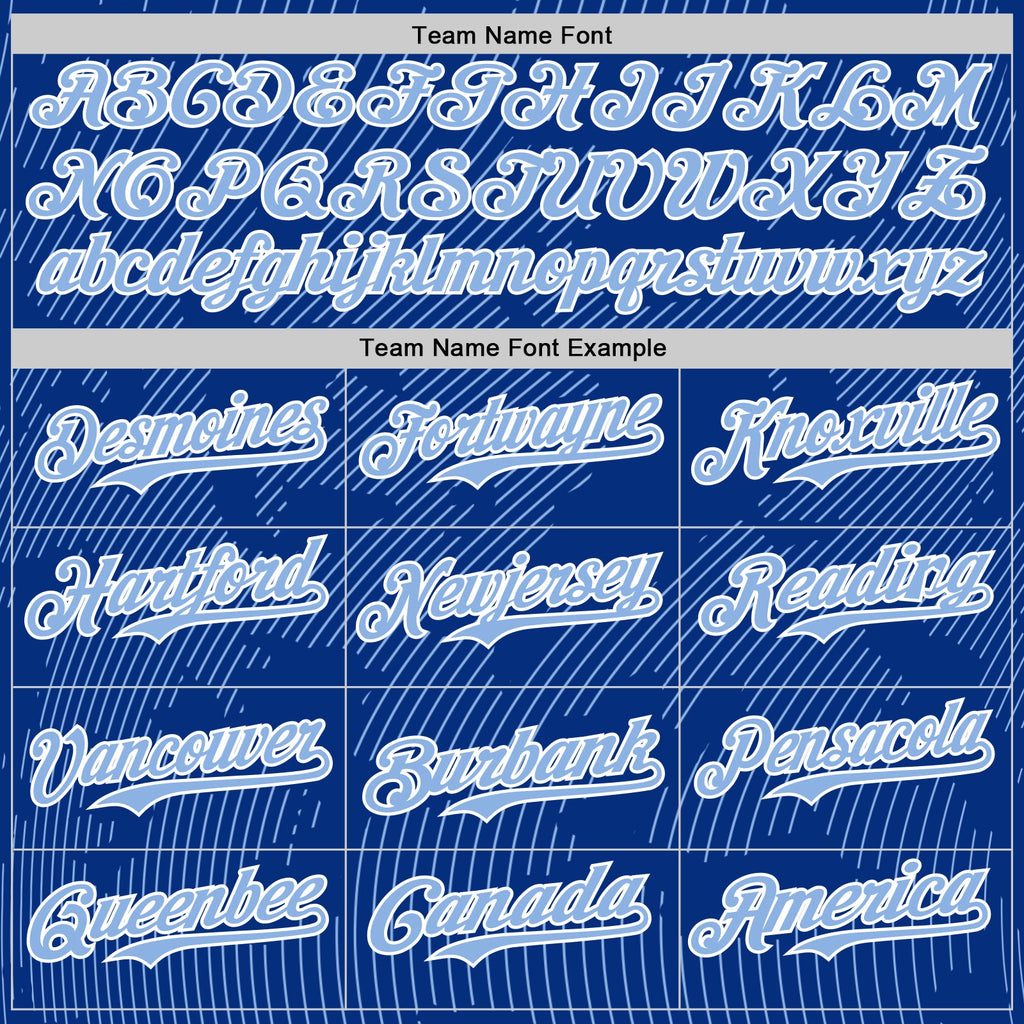 Custom Royal Light Blue-White Curve Lines Authentic Baseball Jersey