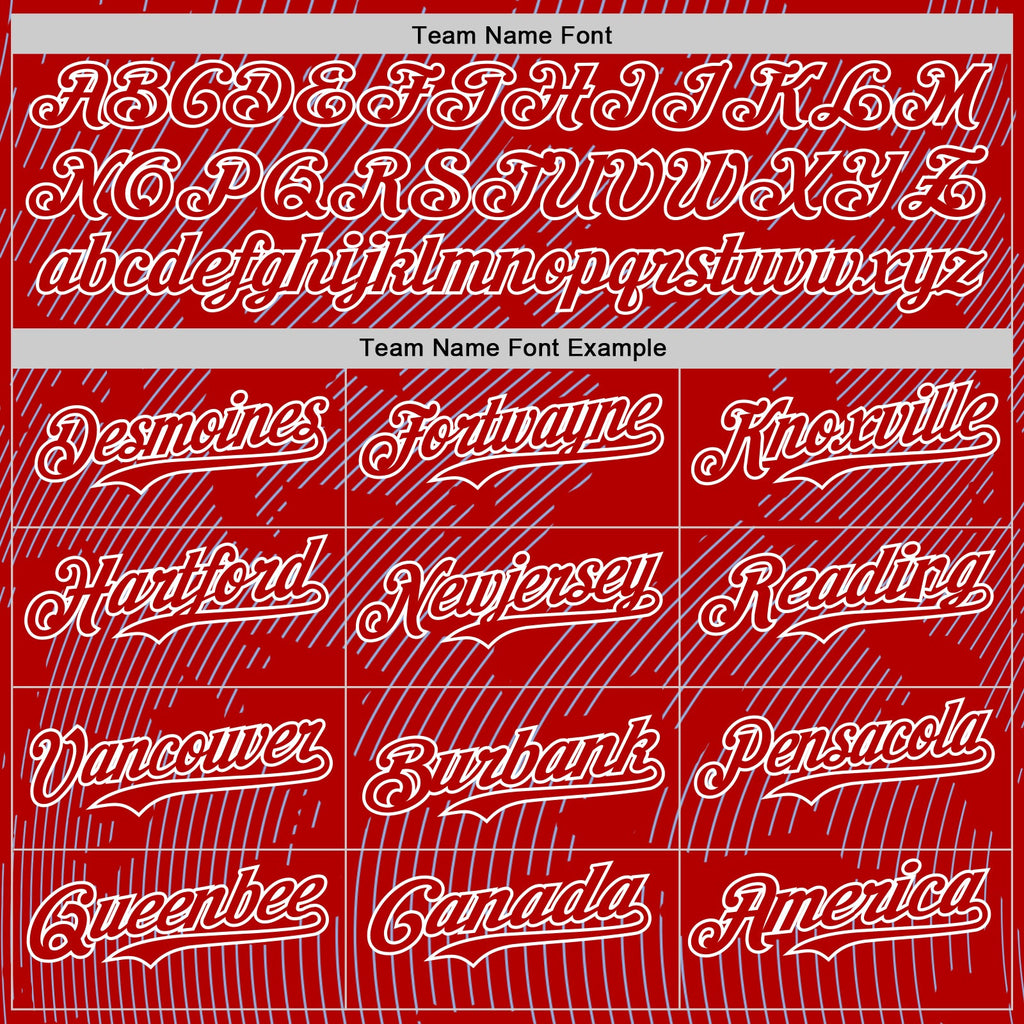 Custom Red Light Blue-White Curve Lines Authentic Baseball Jersey