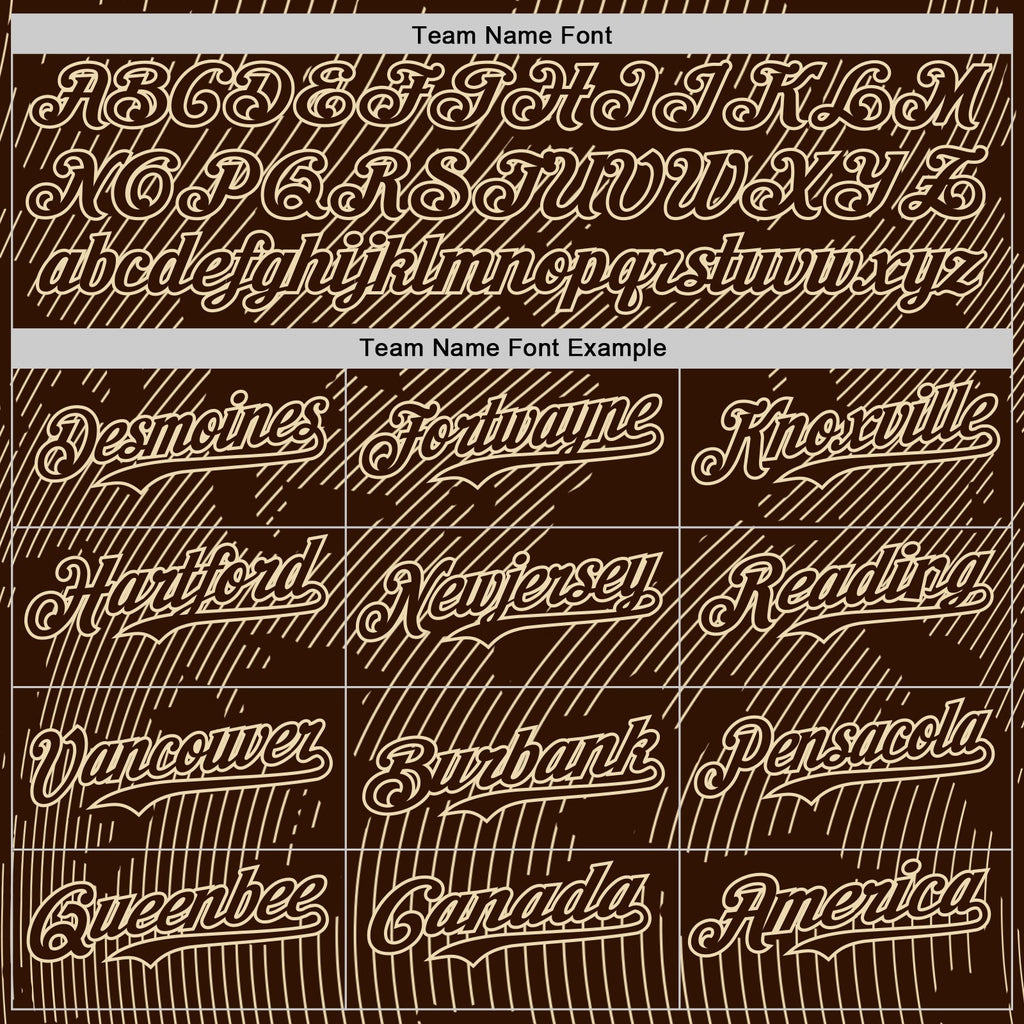 Custom Brown Cream Curve Lines Authentic Baseball Jersey