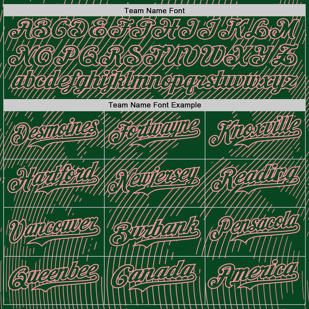 Custom Green Medium Pink Curve Lines Authentic Baseball Jersey