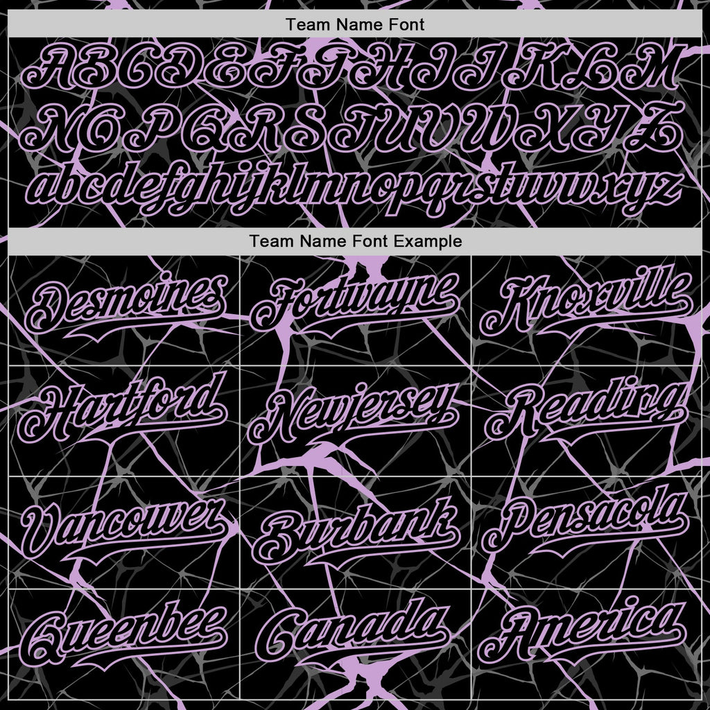 Custom Black Light Purple 3D Pattern Design Abstract Network Authentic Baseball Jersey