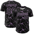 Custom Black Light Purple 3D Pattern Design Abstract Network Authentic Baseball Jersey