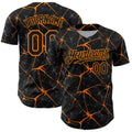 Custom Black Bay Orange 3D Pattern Design Abstract Network Authentic Baseball Jersey