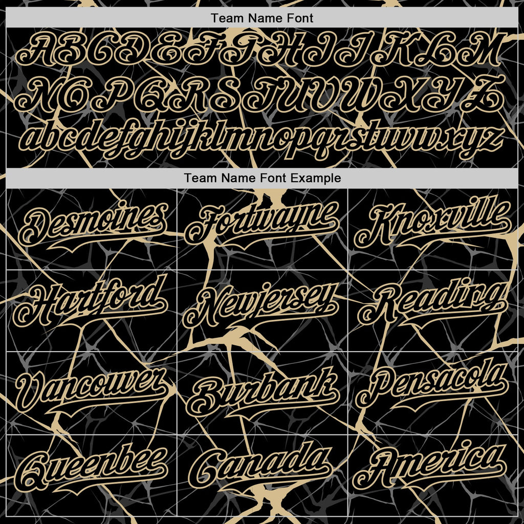 Custom Black Vegas Gold 3D Pattern Design Abstract Network Authentic Baseball Jersey