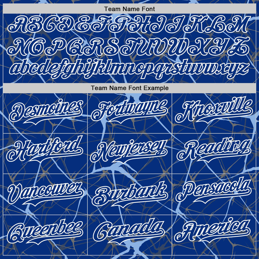 Custom Royal Light Blue-White 3D Pattern Design Abstract Network Authentic Baseball Jersey