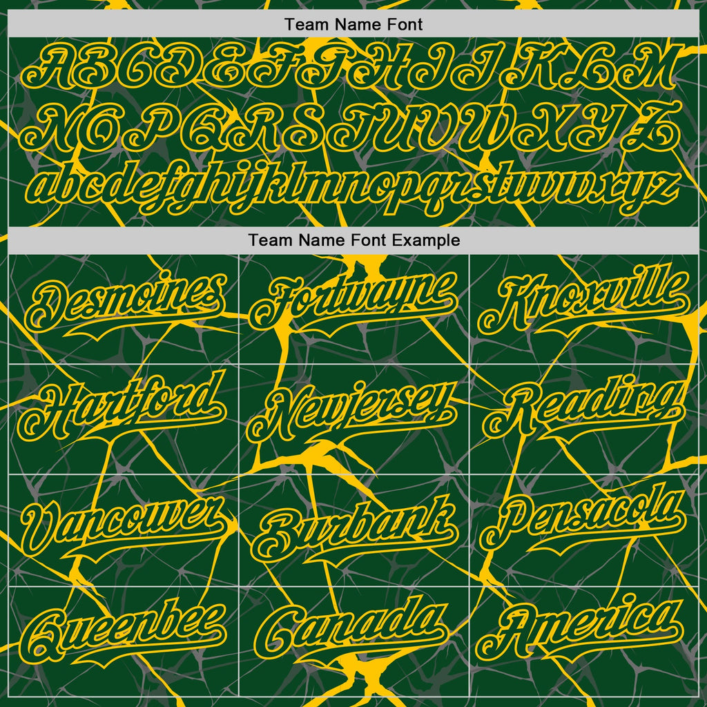 Custom Green Yellow 3D Pattern Design Abstract Network Authentic Baseball Jersey