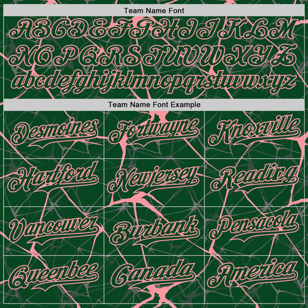 Custom Green Medium Pink 3D Pattern Design Abstract Network Authentic Baseball Jersey