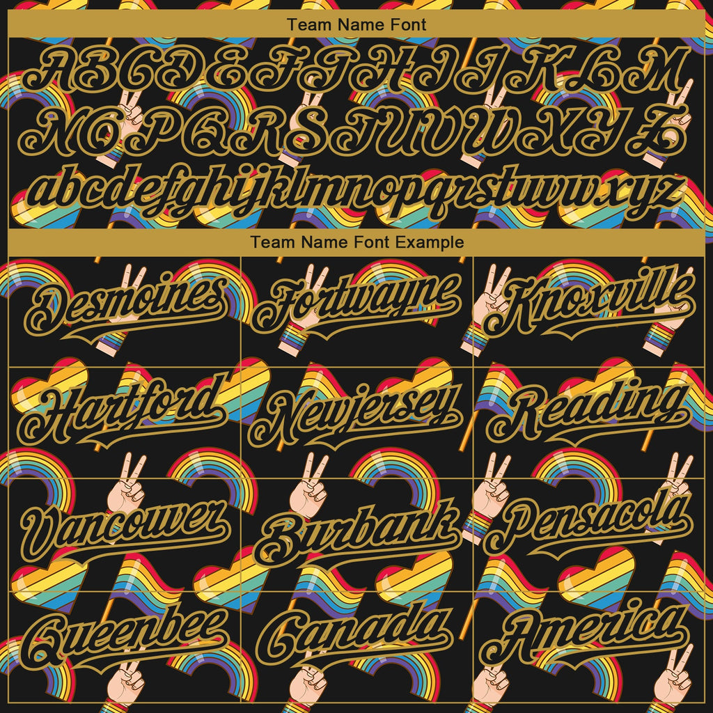 Custom Rainbow For Pride Month Love Is Love LGBT 3D Authentic Baseball Jersey