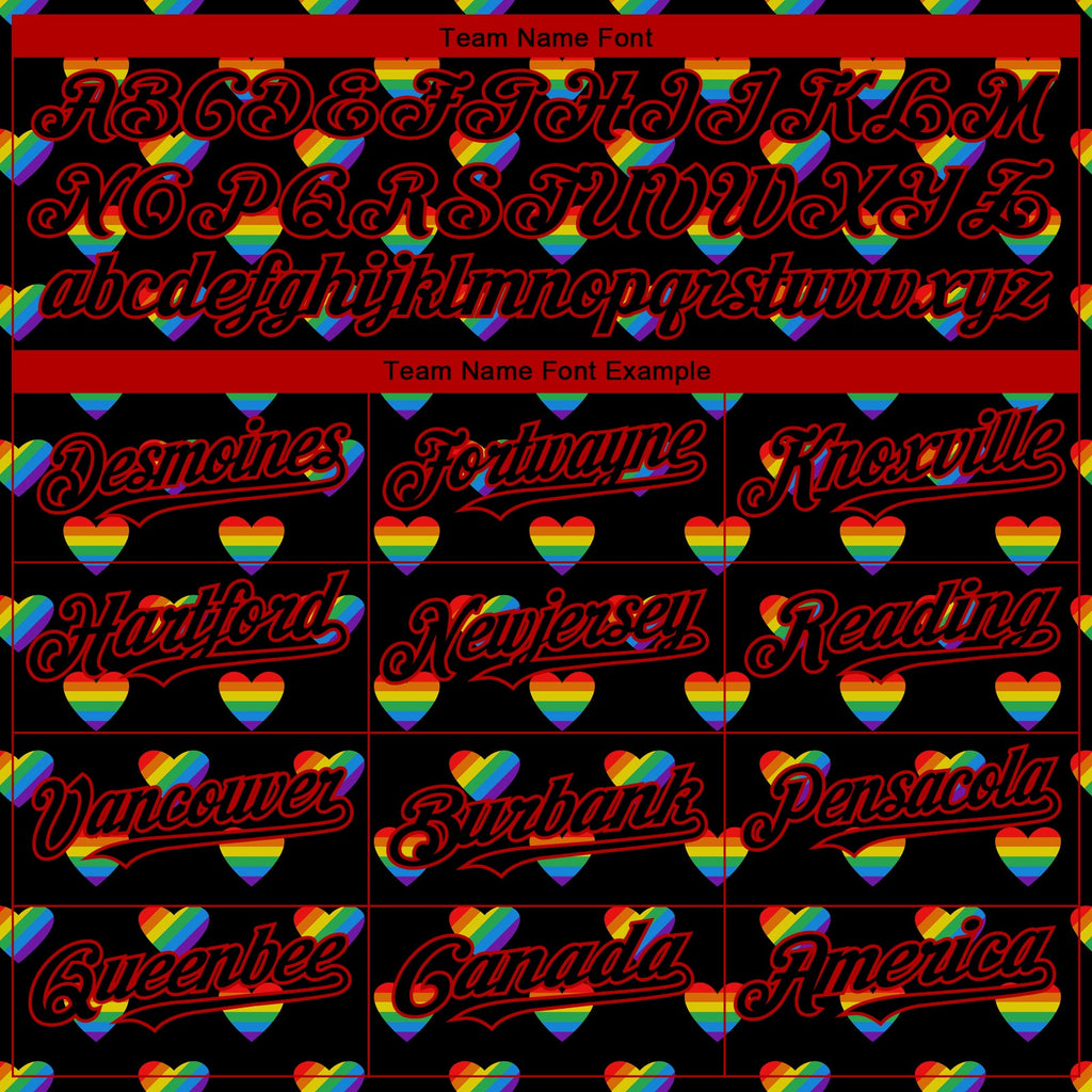 Custom Rainbow For Pride Month Love Is Love LGBT 3D Authentic Baseball Jersey