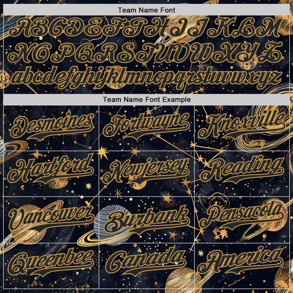 Custom Black-Vegas Gold Galaxy Star Authentic Baseball Jersey
