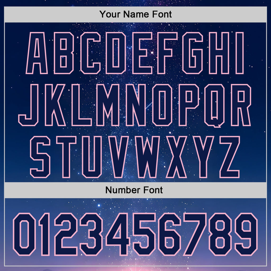 Custom Navy-Light Pink Galaxy Star Authentic Baseball Jersey