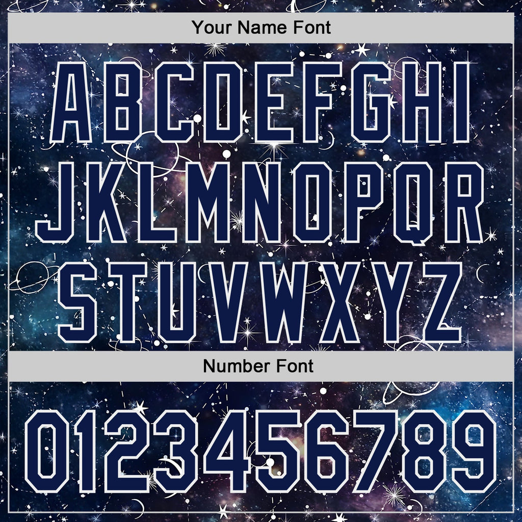 Custom Navy-White Galaxy Star Nebula Authentic Baseball Jersey
