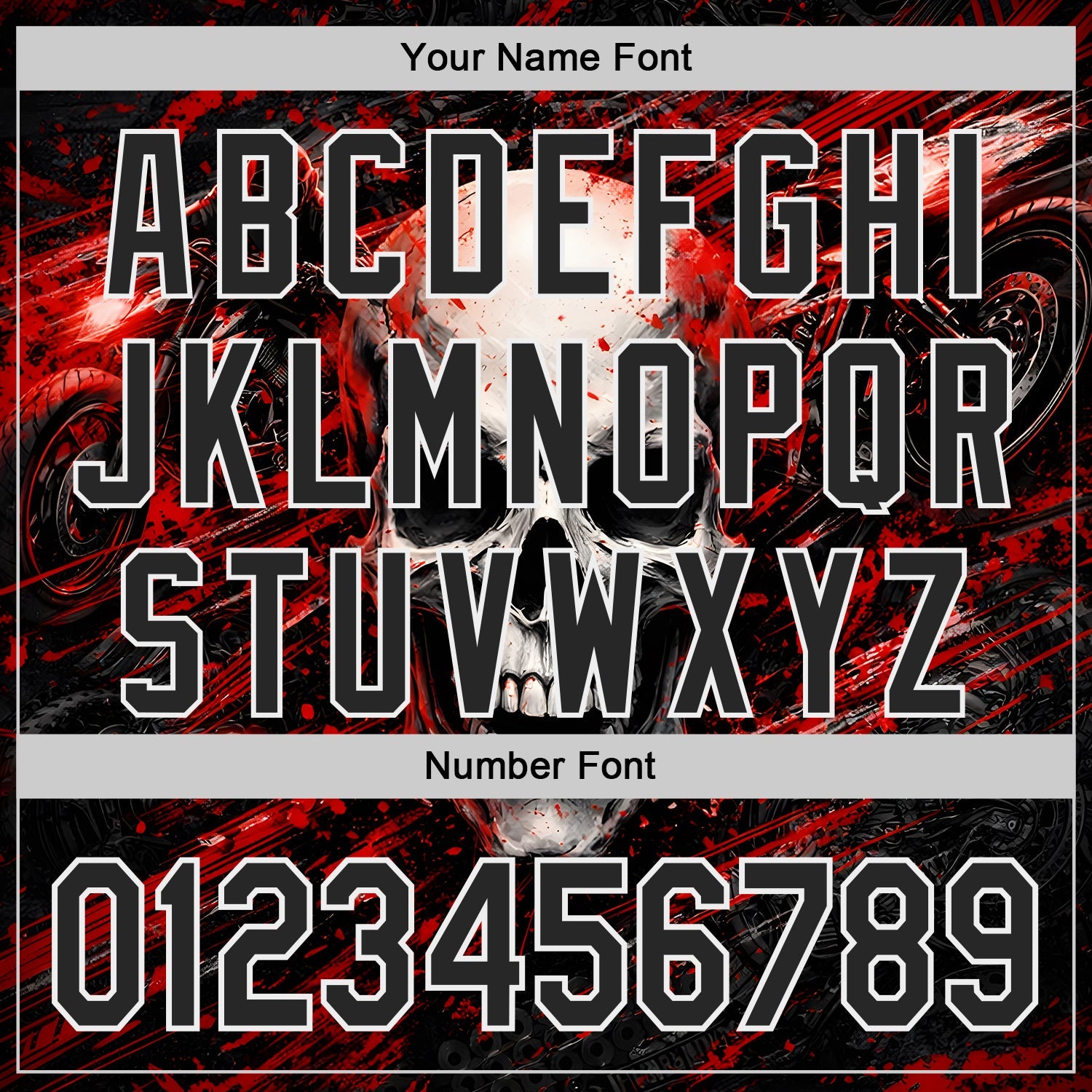 Custom Black Red-White 3D Pattern Design Motorcycle Motocross Skull Authentic Baseball Jersey