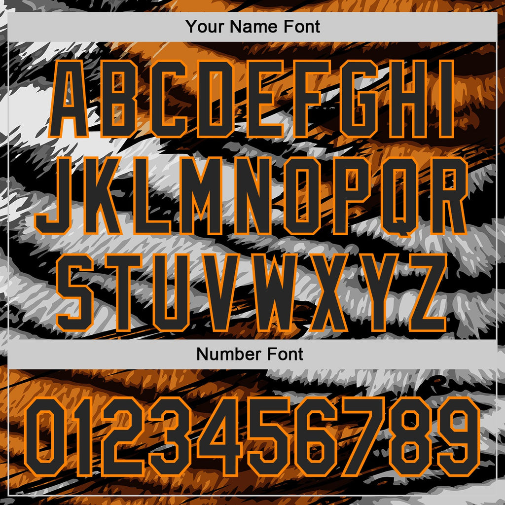 Custom Orange Black Gray-Bay Orange Tiger Stripe Scratch Authentic Baseball Jersey