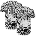 Custom White-Black Leopard Print Authentic Baseball Jersey