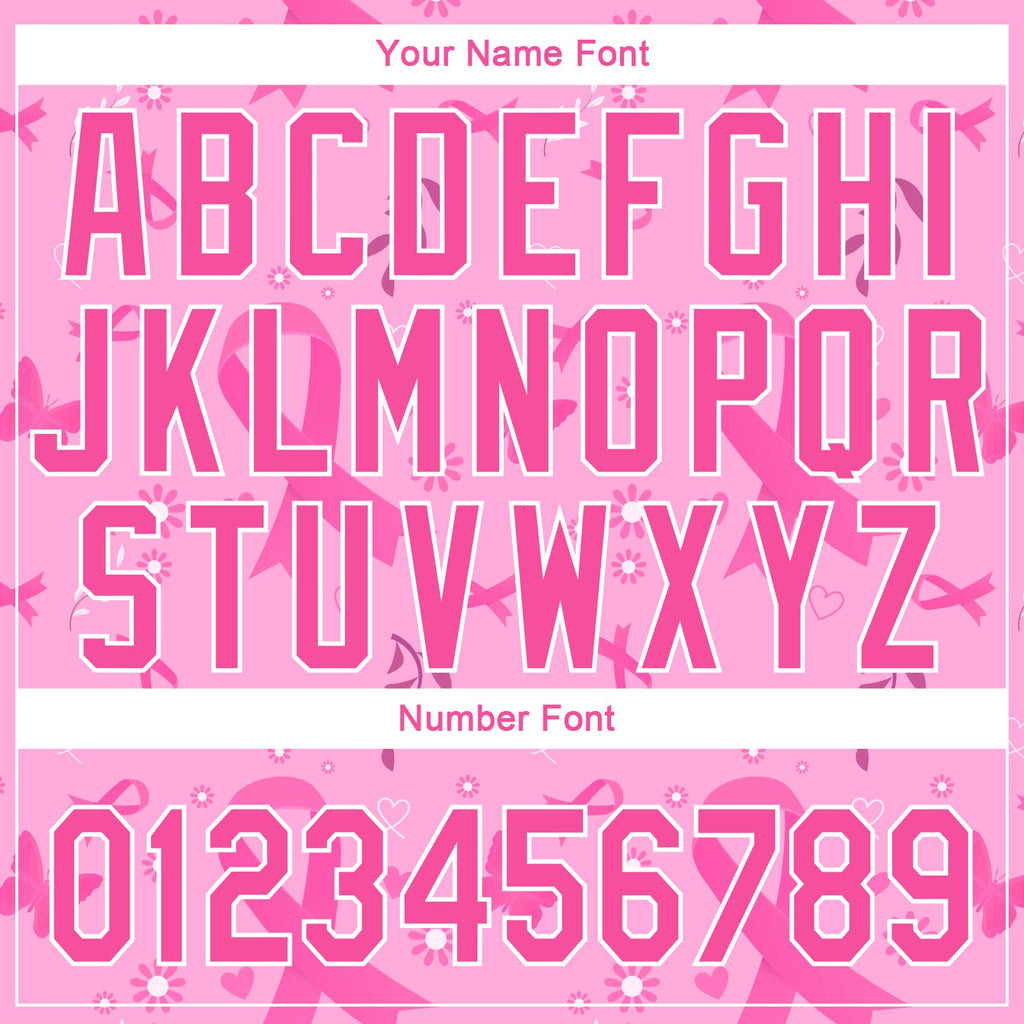 Custom Pink White 3D Pink Ribbon Breast Cancer Awareness Month Women Health Care Support Authentic Baseball Jersey