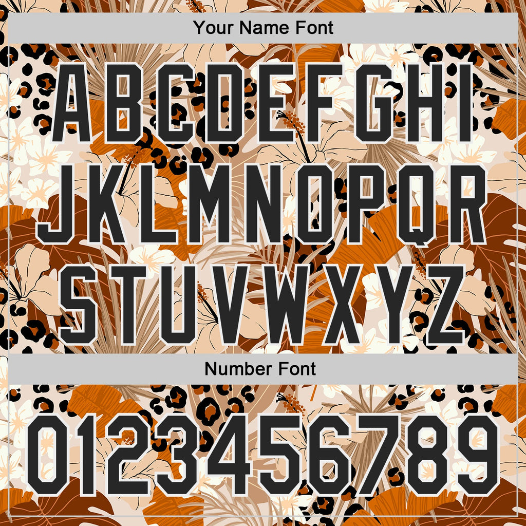 Custom Brown Black-White Leopard Print Tropical Jungle Authentic Baseball Jersey