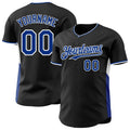 Custom Black Royal-White Classic Color Block Side Panel Stripe Authentic Baseball Jersey