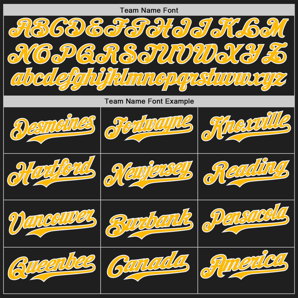 Custom Black Gold-White Classic Color Block Side Panel Stripe Authentic Baseball Jersey