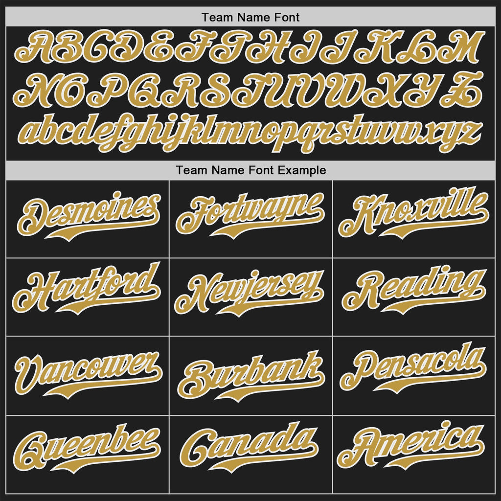 Custom Black Old Gold-White Classic Color Block Side Panel Stripe Authentic Baseball Jersey