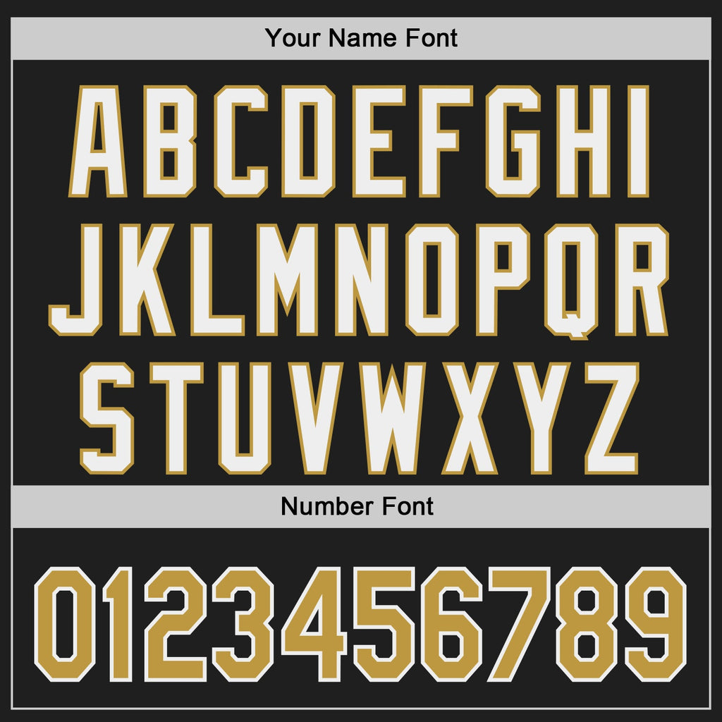 Custom Black Old Gold-White Classic Color Block Side Panel Stripe Authentic Baseball Jersey