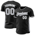 Custom Black Gray-White Classic Color Block Side Panel Stripe Authentic Baseball Jersey