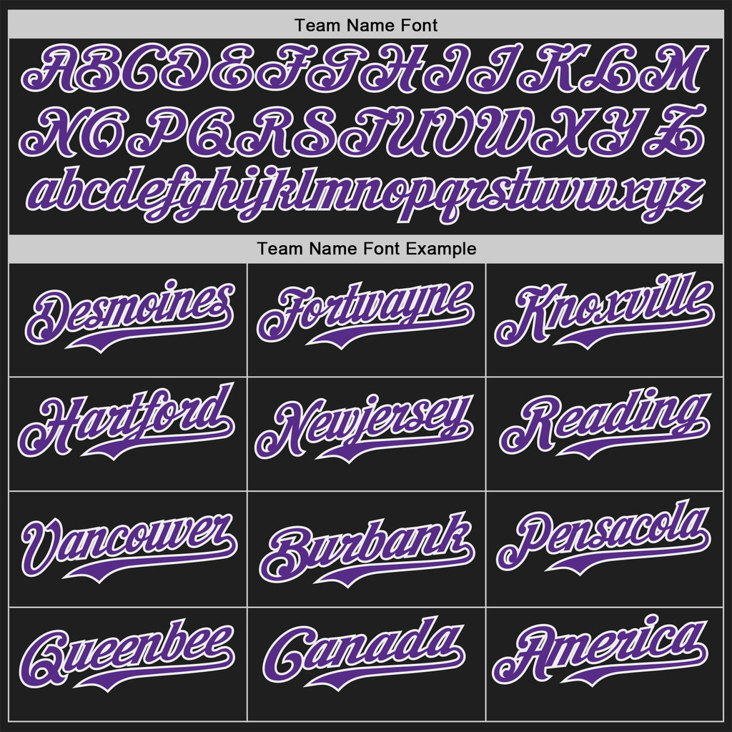 Custom Black Purple-White Classic Color Block Side Panel Stripe Authentic Baseball Jersey