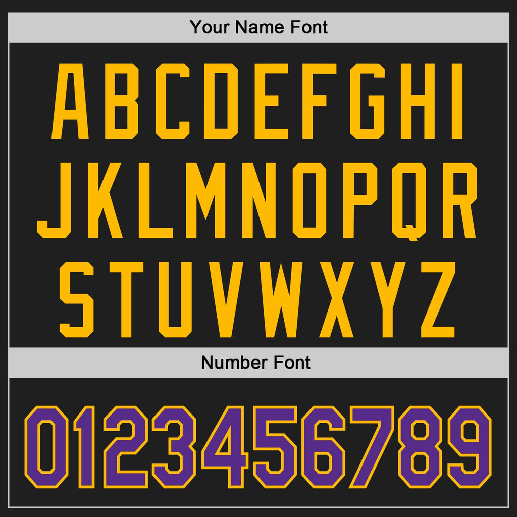 Custom Black Purple-Gold Classic Color Block Side Panel Stripe Authentic Baseball Jersey