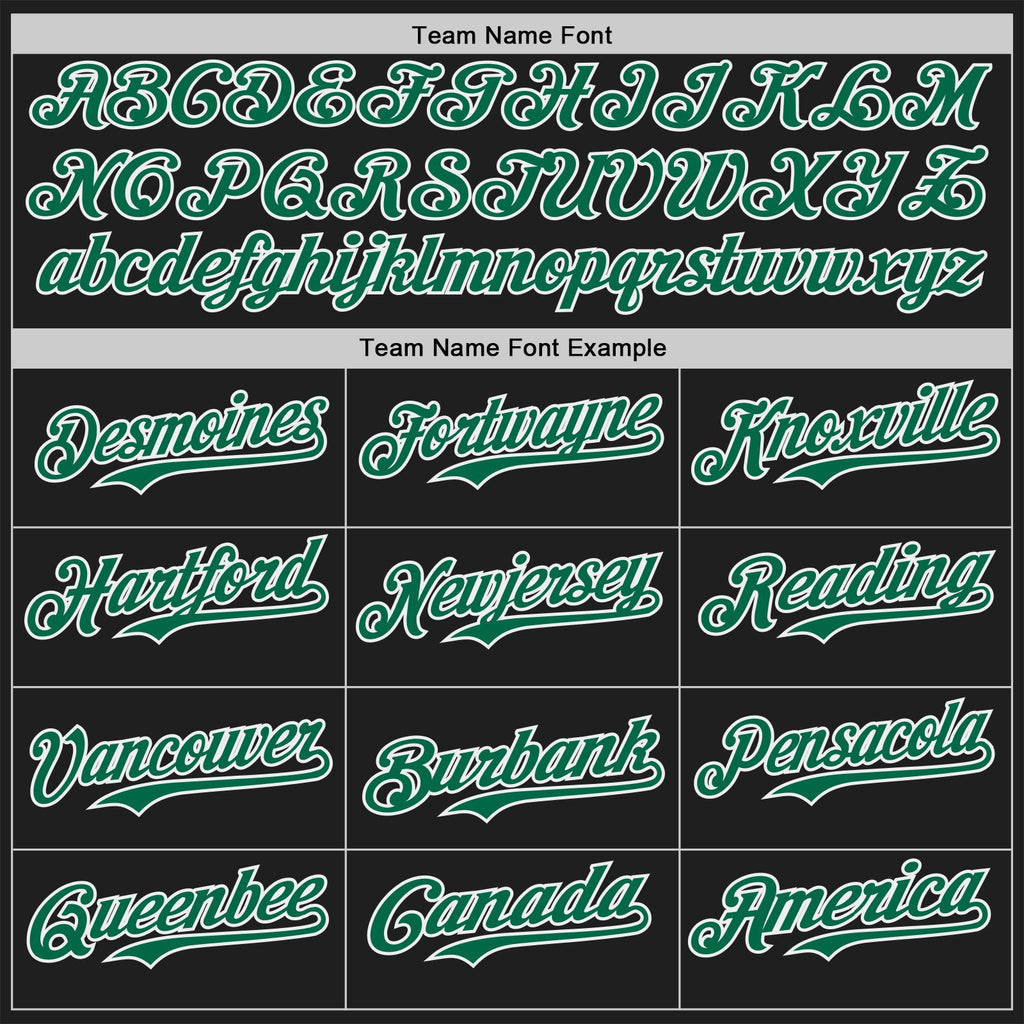 Custom Black Kelly Green-White Classic Color Block Side Panel Stripe Authentic Baseball Jersey