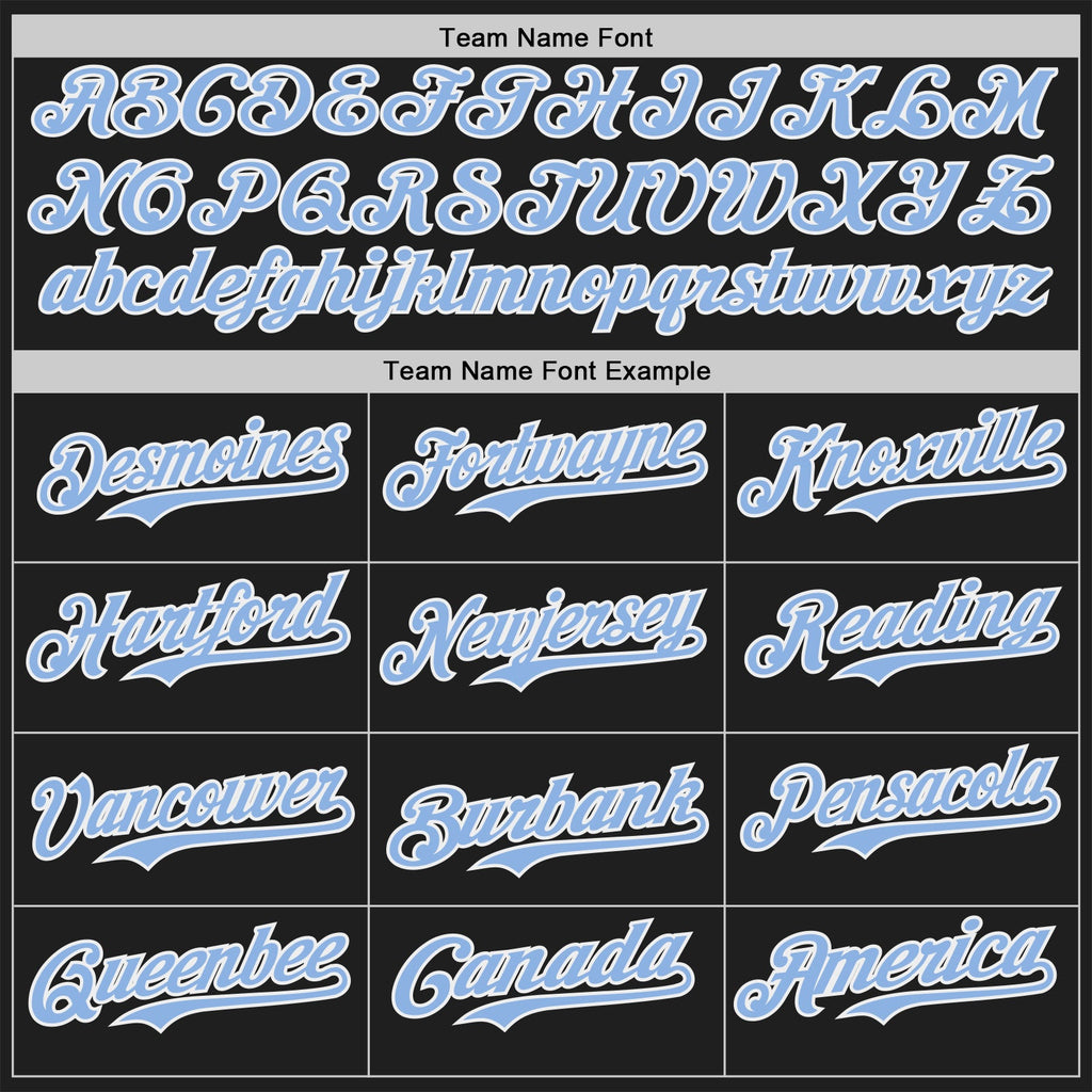 Custom Black Light Blue-White Classic Color Block Side Panel Stripe Authentic Baseball Jersey