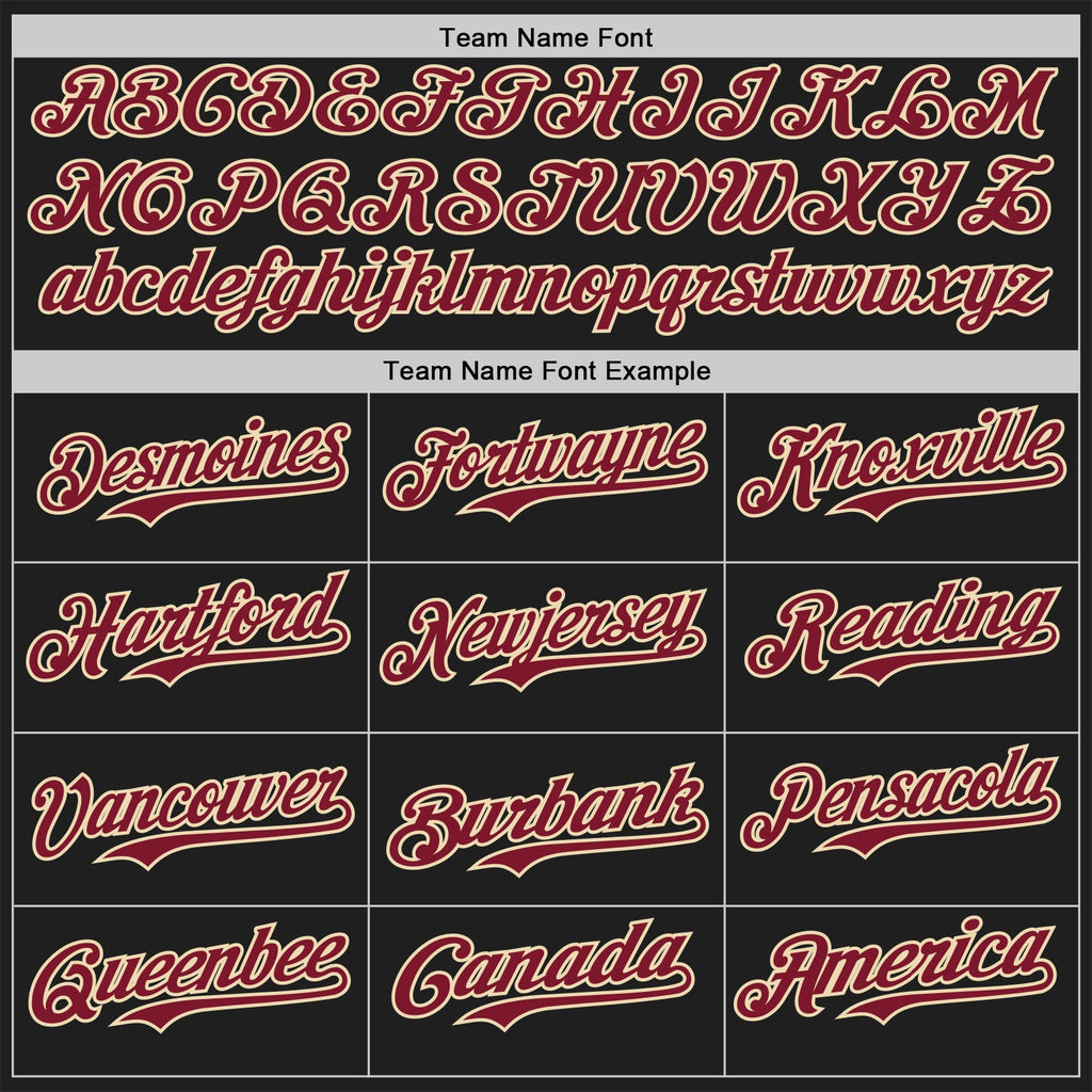 Custom Black Crimson-Cream Classic Color Block Side Panel Stripe Authentic Baseball Jersey