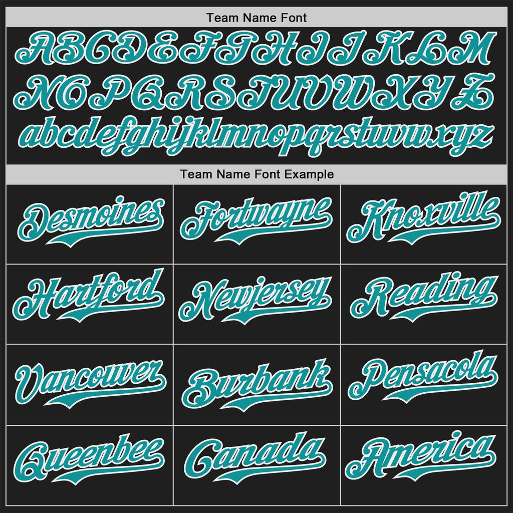 Custom Black Teal-White Classic Color Block Side Panel Stripe Authentic Baseball Jersey