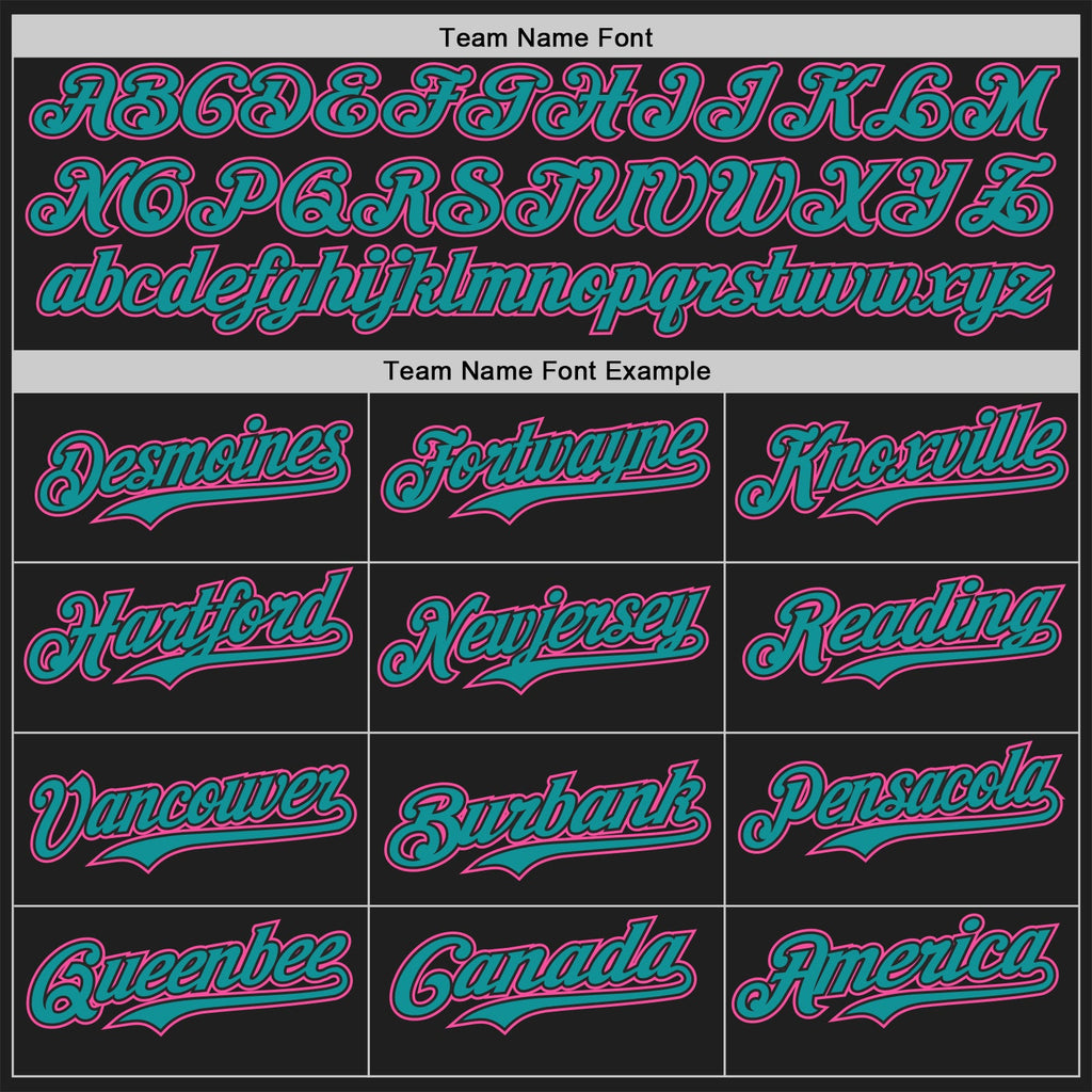 Custom Black Pink-Teal Classic Color Block Side Panel Stripe Authentic Baseball Jersey