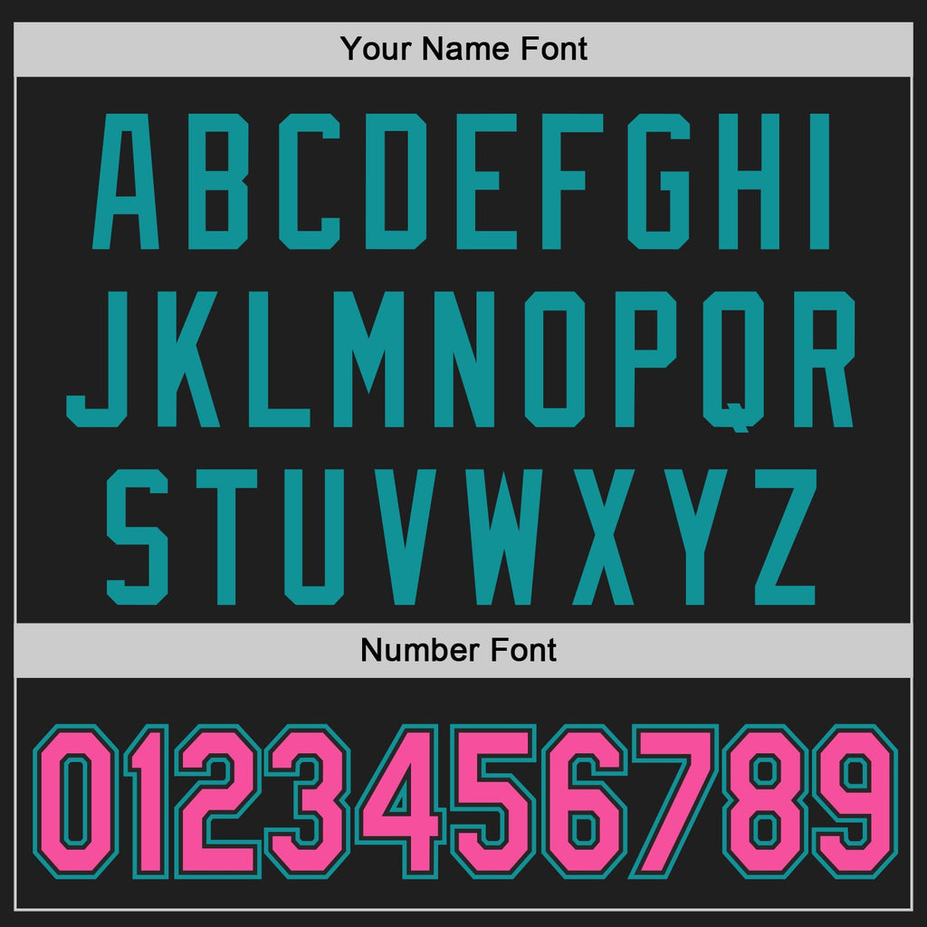 Custom Black Pink-Teal Classic Color Block Side Panel Stripe Authentic Baseball Jersey