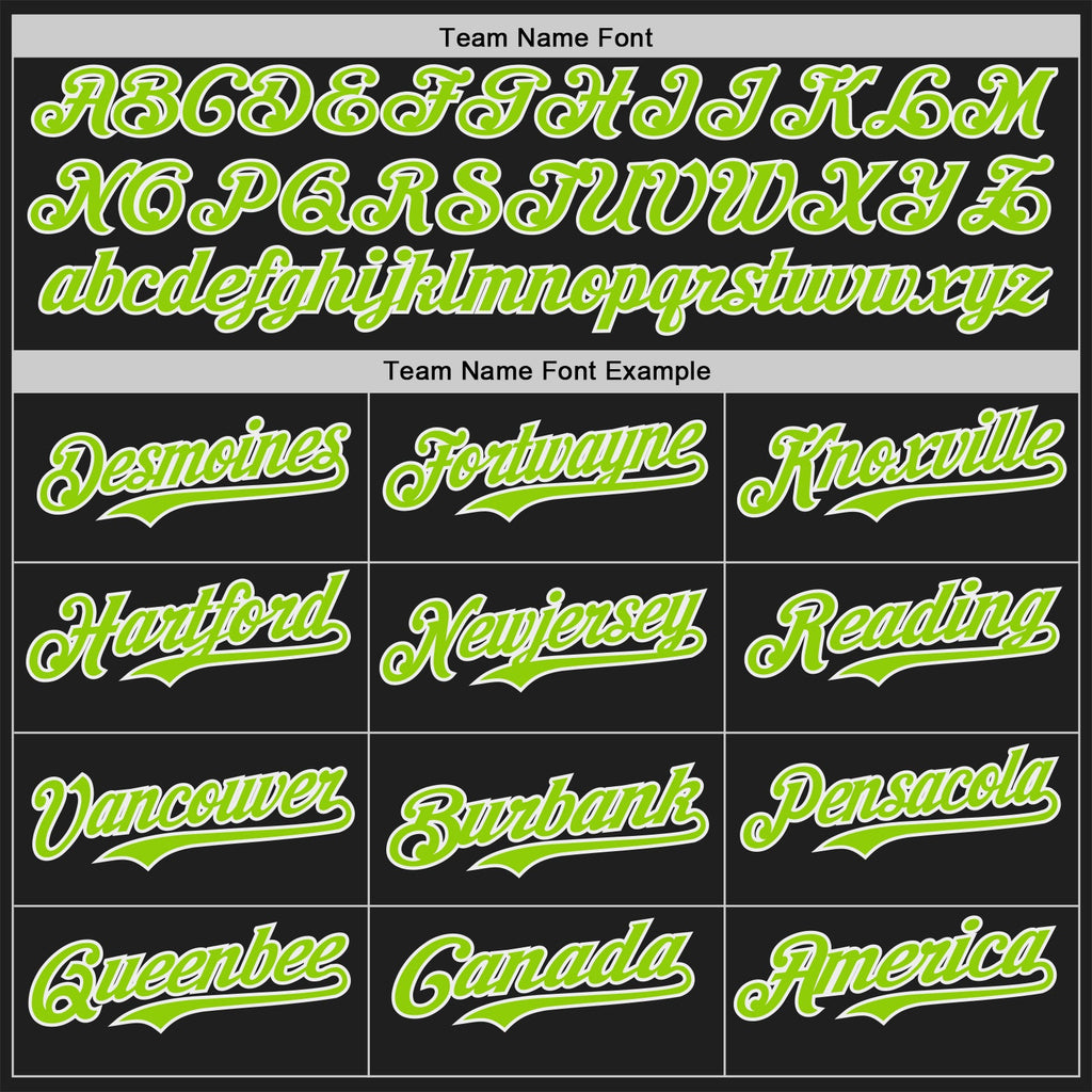 Custom Black Neon Green-White Classic Color Block Side Panel Stripe Authentic Baseball Jersey