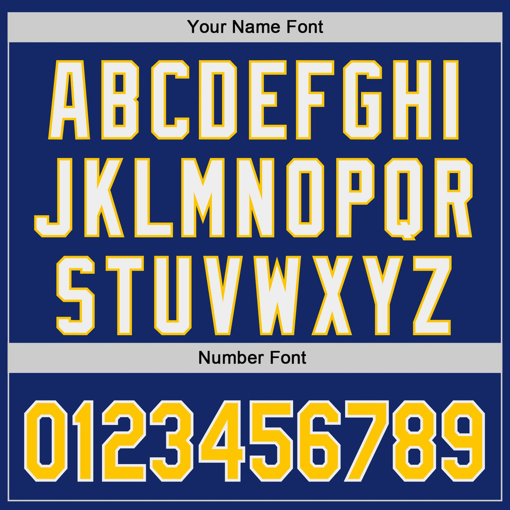 Custom Royal Yellow-White Classic Color Block Side Panel Stripe Authentic Baseball Jersey