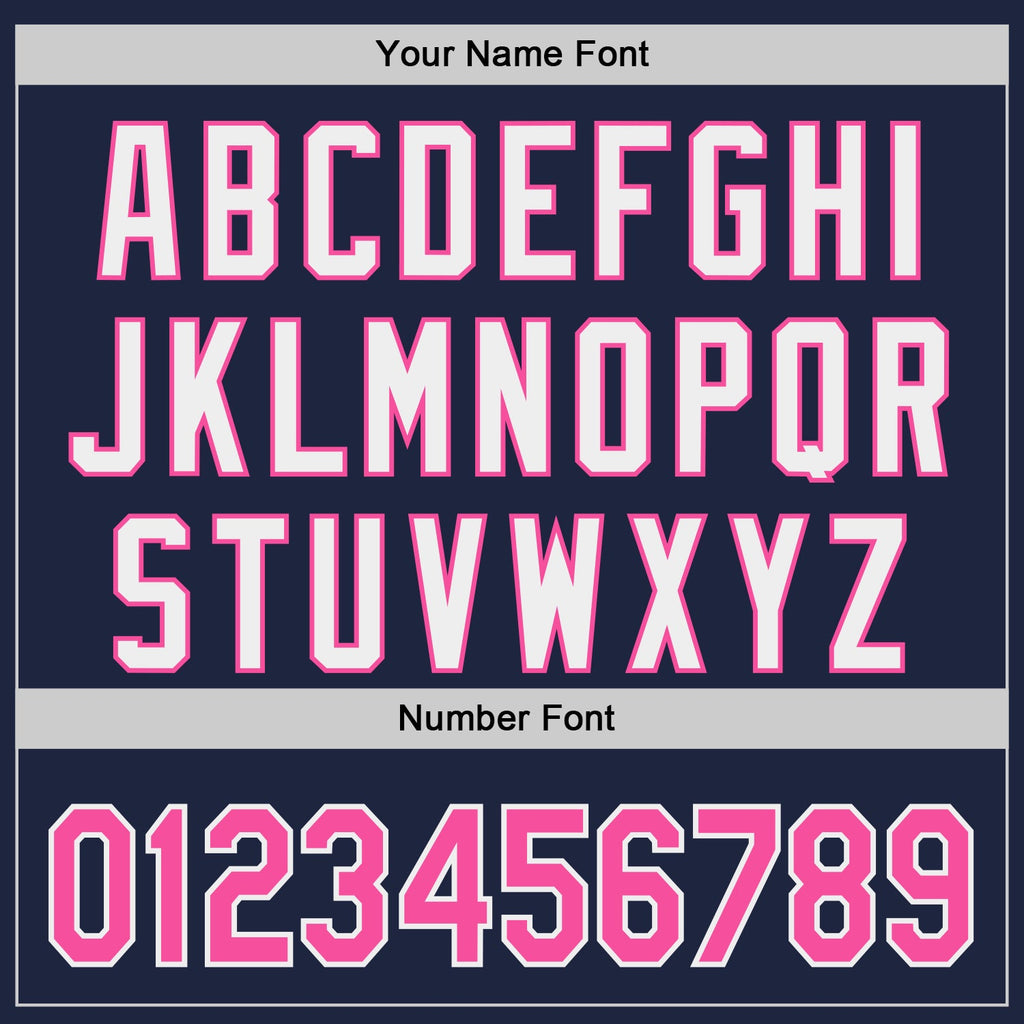 Custom Navy Pink-White Classic Color Block Side Panel Stripe Authentic Baseball Jersey