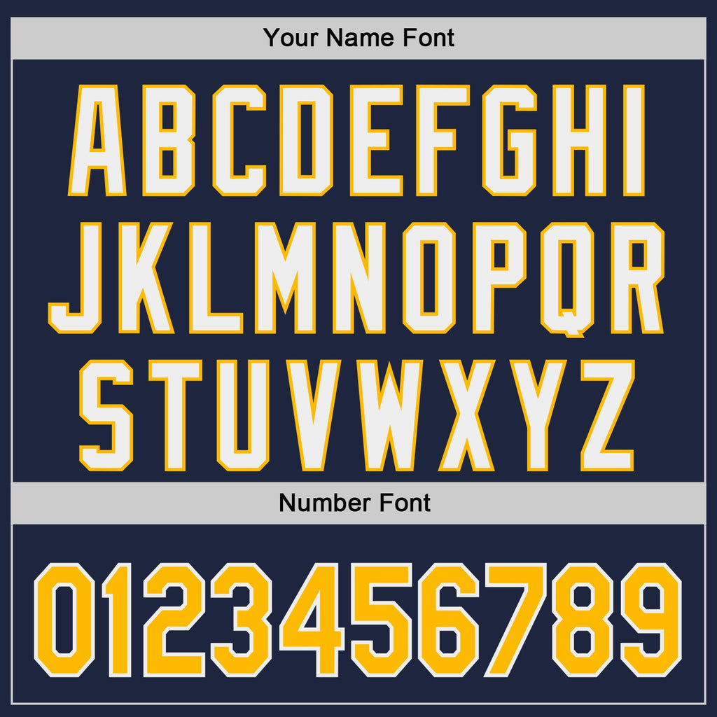 Custom Navy Gold-White Classic Color Block Side Panel Stripe Authentic Baseball Jersey